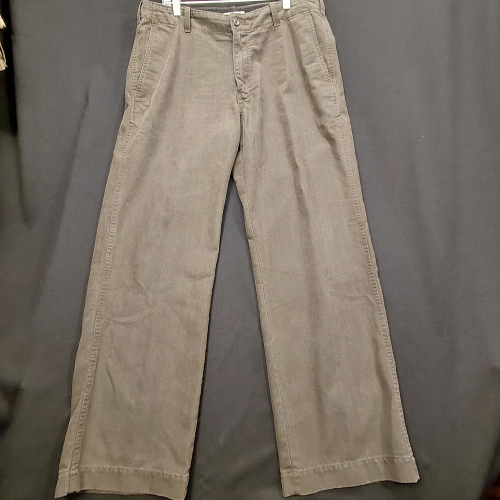 VTG Banana Republic Mens Herringbone Wide Leg Trousers Brown 36x32 Fall 2007